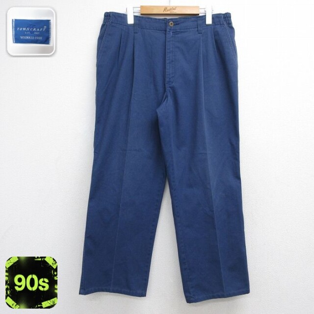 タウンクラフト 90s パンツ ネイビー 実寸W35 | 古着