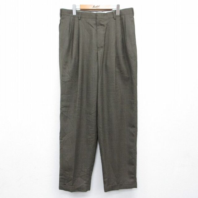 スラックス 90s パンツ ブラウン 実寸W35 | 古着