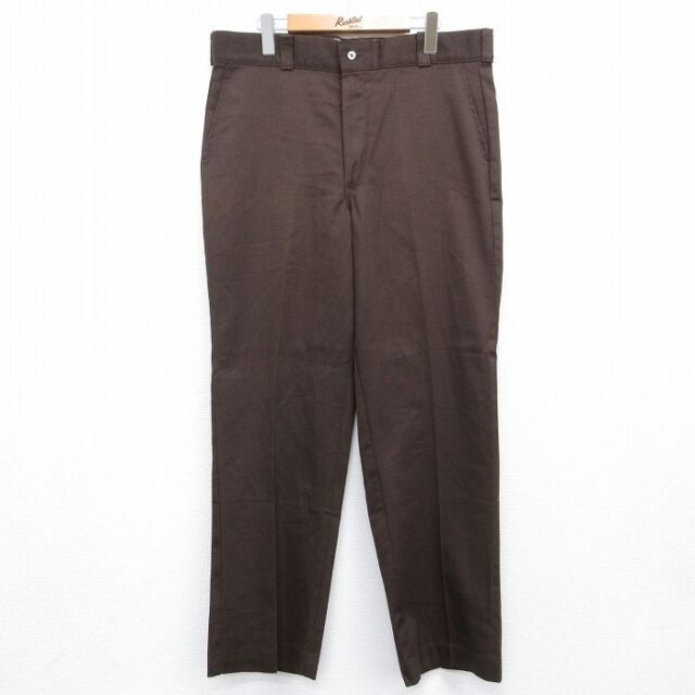 W35★古着 ワーク パンツ メンズ 80年代 80s USA製 タロン ブラウン 26jun29