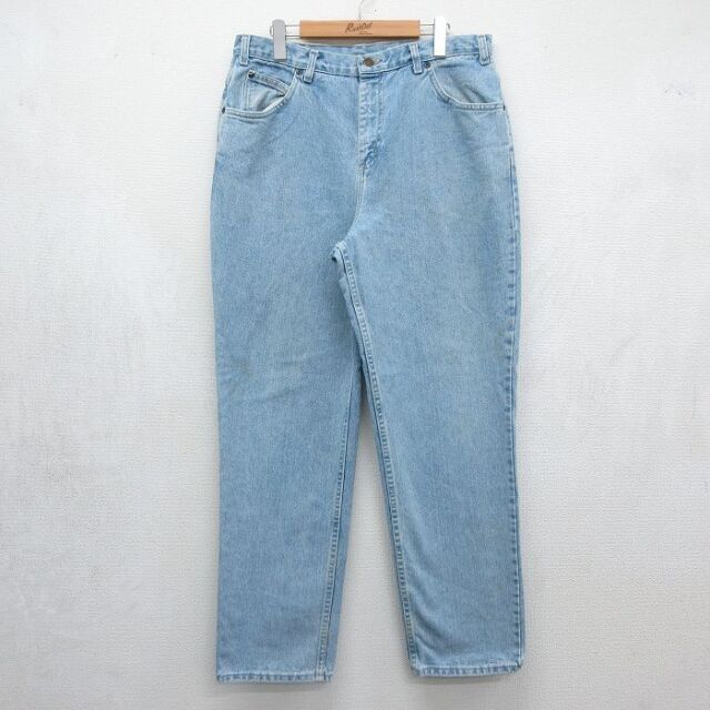 W35★古着 ジーンズ メンズ 90年代 90s コットン USA製 ネイビー デニム 26jul01