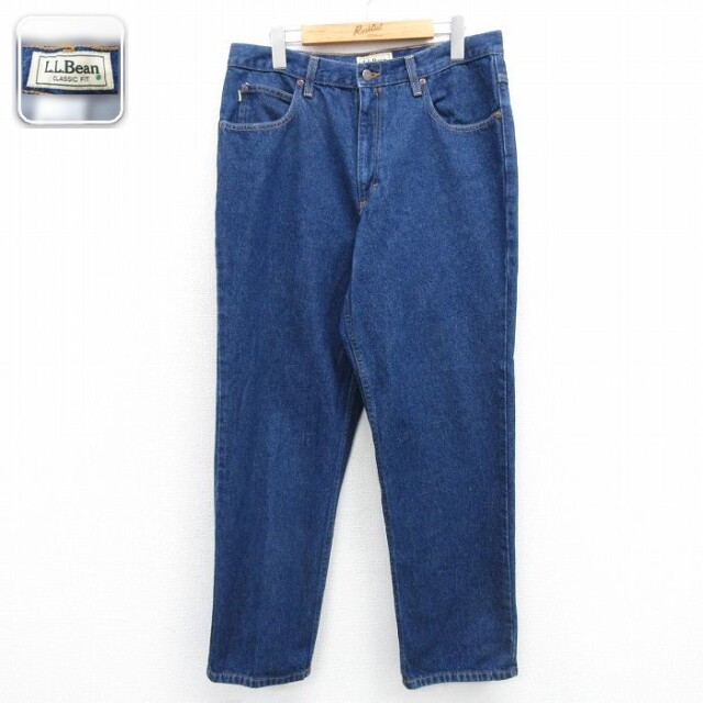 エルエルビーン ジーンズ ネイビー 実寸W32 | 古着