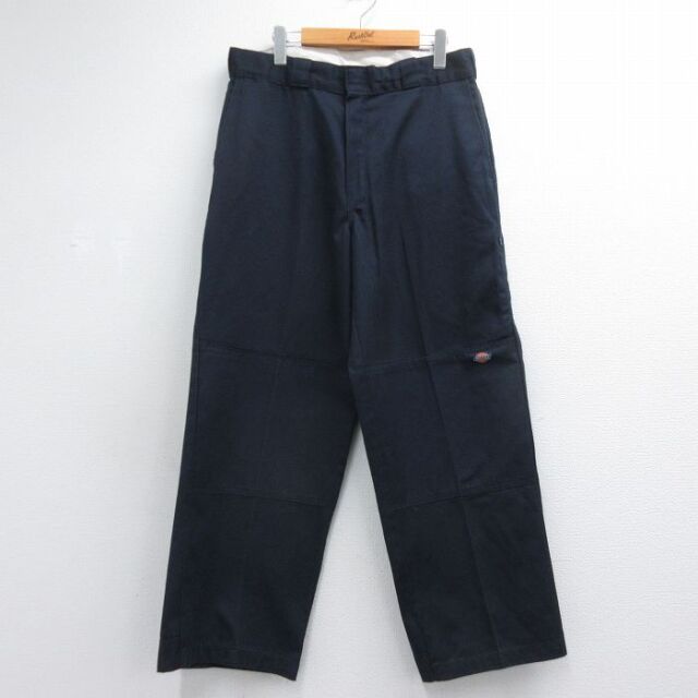 ディッキーズ ワークパンツ ダブルニー ネイビー 実寸W34 | 古着