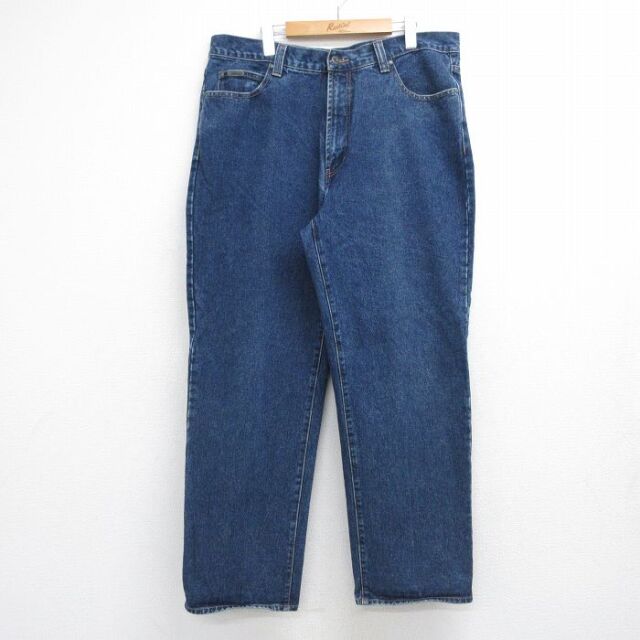 W38★古着 ジーンズ メンズ コットン ネイビー デニム 26jul10