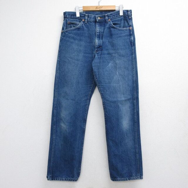 W36★古着 リー Lee ジーンズ メンズ 90年代 90s コットン USA製 ネイビー デニム 26jul10
