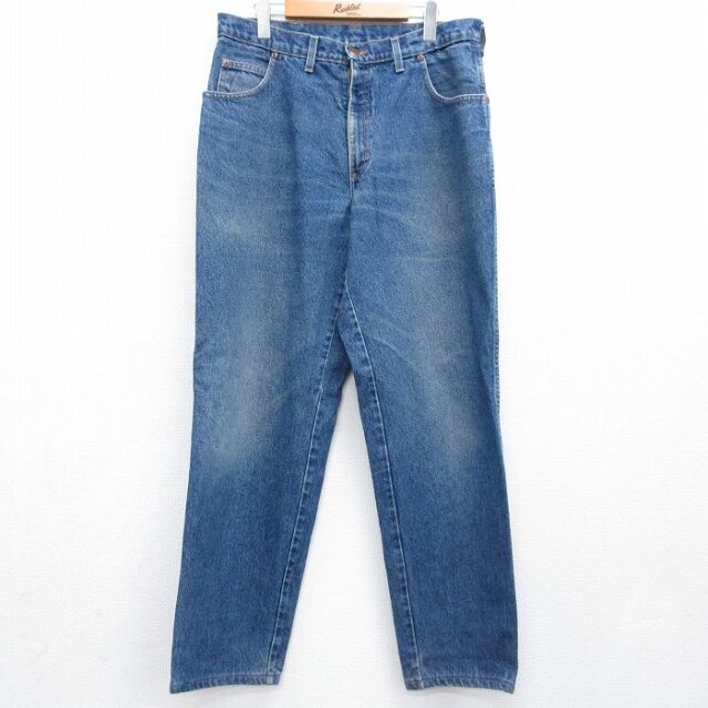 ランズエンド 90s ジーンズ ヒゲ ネイビー 実寸W34 | 古着