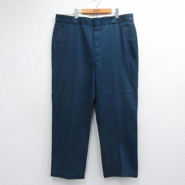 W42★古着 ディッキーズ ワーク パンツ メンズ 90年代 90s 大きいサイズ USA製 タロン ネイビー【spe】 26jul15