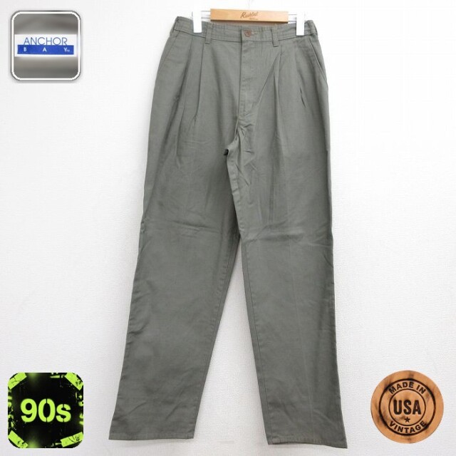 パンツ メンズ 90s USA製 カーキ 実寸W28 | 古着