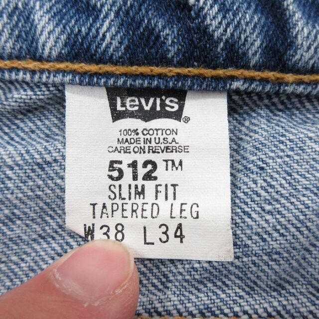古着通販 W38☆古着 リーバイス Levis 512 ジーンズ メンズ 90年代 90s