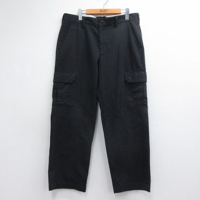 MATCH カーゴパンツ Y2K ブラック(メンズ XL)中古 古着 V7838 古着通販 W38☆古着 ディッキーズ ワーク パンツ メンズ ダブルニー 黒