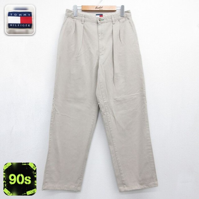 トミーヒルフィガー 90s パンツ ベージュ 実寸W30 | 古着