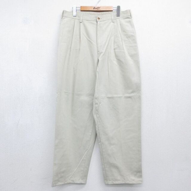 W33★古着 エルエルビーン パンツ メンズ 90年代 90s コットン USA製 ベージュ【spe】 26jul31