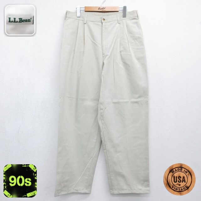 エルエルビーン 90s パンツ ベージュ 実寸W33 | 古着