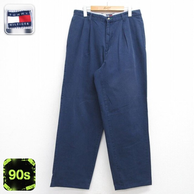 トミージーンズ ブランド パンツ メンズ 90s ネイビー 実寸W32 | 古着