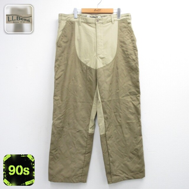 L.L.Bean 90年代 ハンティングブッシュパンツ パッチワーク ベージュ 実寸W36 | 古着