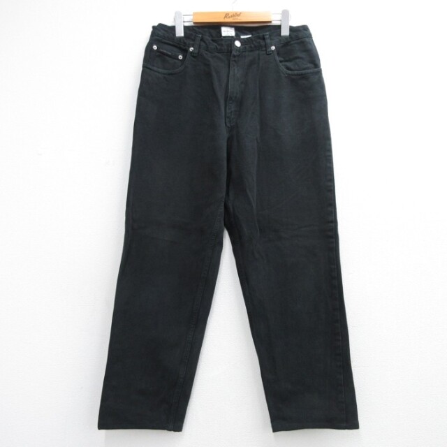 Calvin Klein W33 ジーンズ ストレート ブラック 実寸W33 | 古着