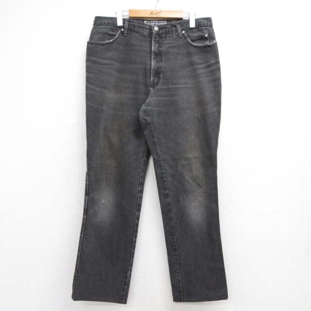 W36★古着 HARLEY-DAVIDSON パンツ メンズ 90年代 90s ジーンズ ヒゲ ハーレーダビッドソン コットン USA製 ブラック デニム【spe】 26aug17