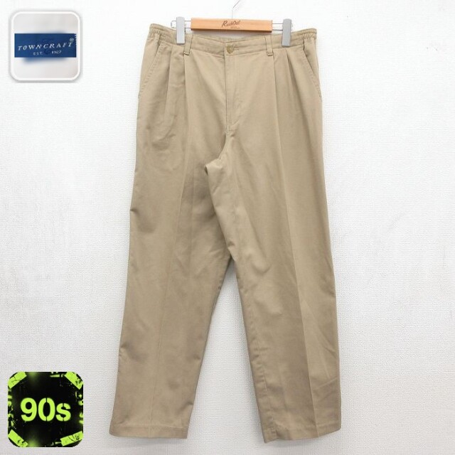 タウンクラフト 90s パンツ ベージュ 実寸W34 | 古着
