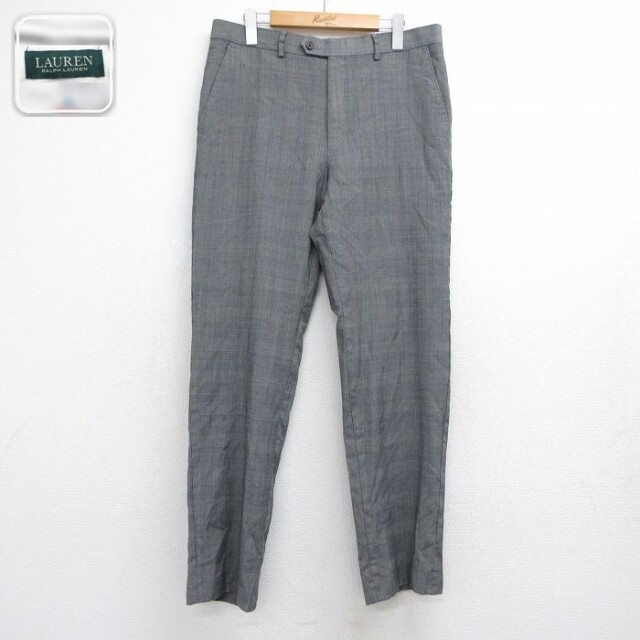 ラルフローレン パンツ グレーチェック 実寸W34 | 古着
