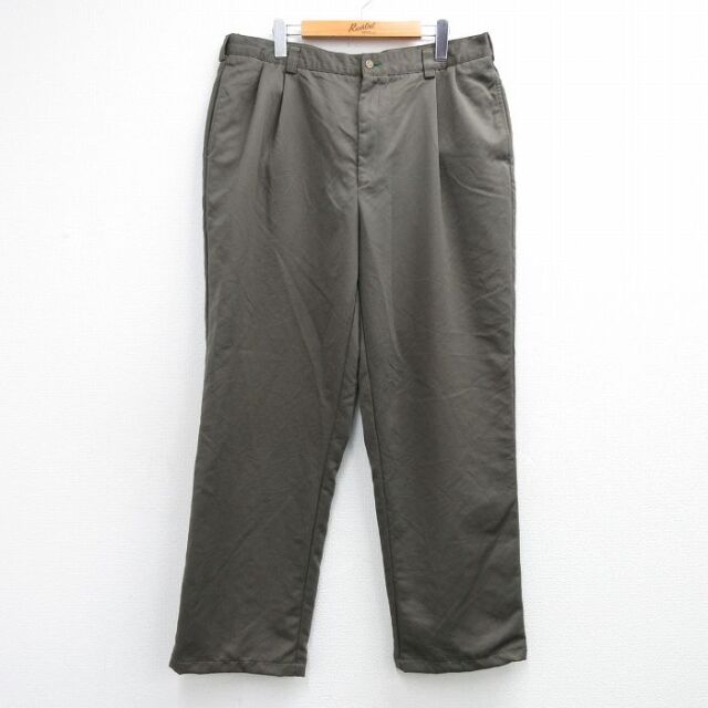 トミーヒルフィガー 90s パンツ ワンポイントロゴ カーキ 実寸W37 | 古着