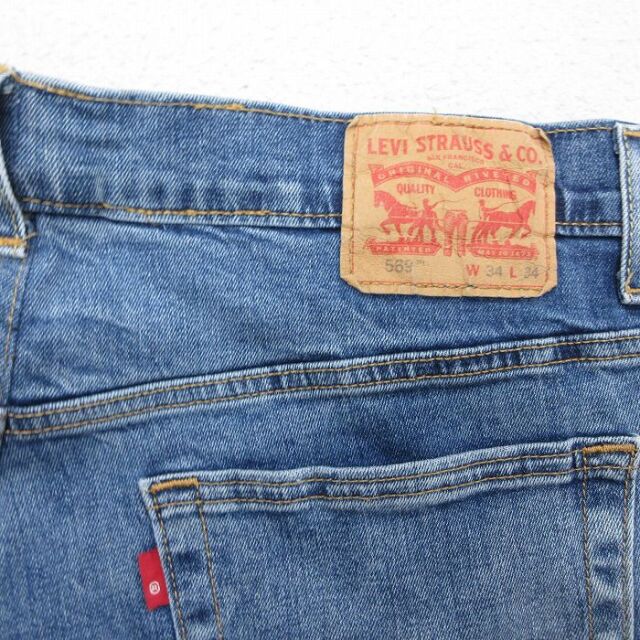 リーバイス569 Levis W34 ワイド バギー 青 古着 ヒゲ 21651 古着通販