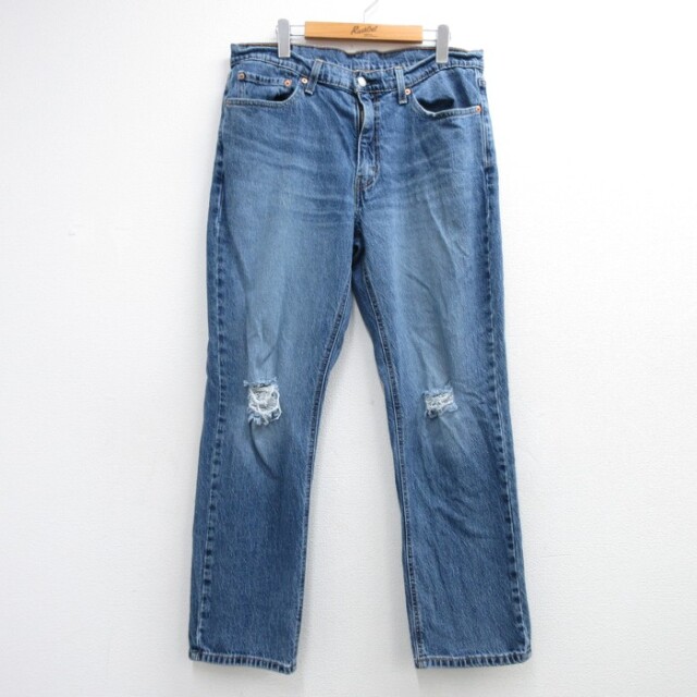リーバイス541 ジーンズ ヒゲ ネイビー 実寸W35 | 古着