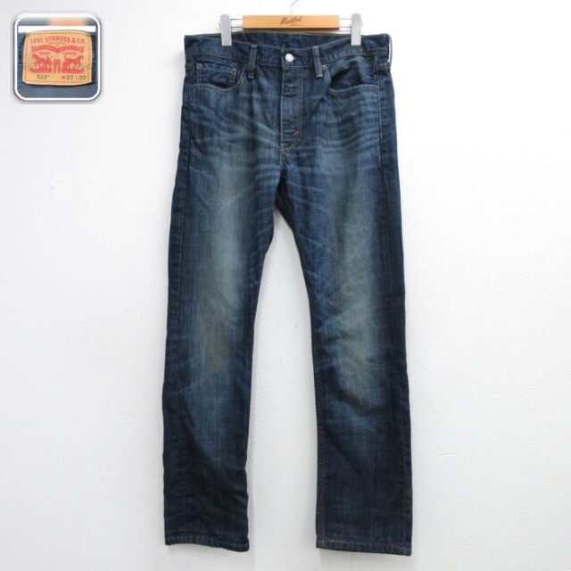 リーバイス513 パンツ ヒゲ ネイビー 実寸W34 | 古着