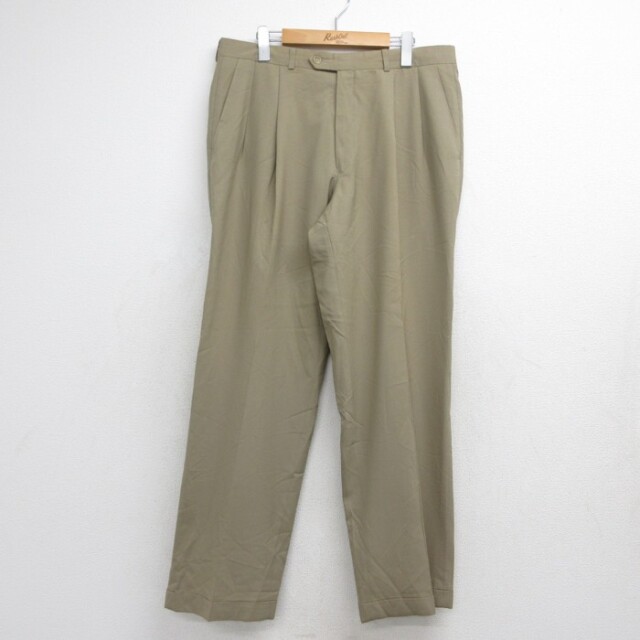 W35★古着 CHAPS RALPH LAUREN ラルフローレン メンズ 80 タック フラップポケット コットン スラックス ベージュ 26aug18