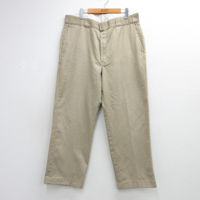 W36★古着 ディッキーズ Dickies パンツ メンズ 80年代 80s タロン USA製 ベージュ【spe】 26aug19
