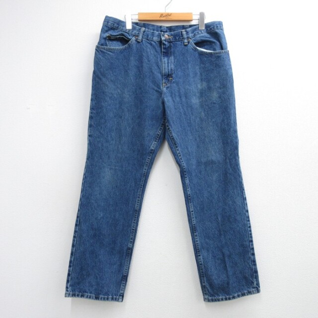 リー RUSTLER パンツ メンズ ジーンズ コットン ネイビー デニム 実寸W36 | 古着