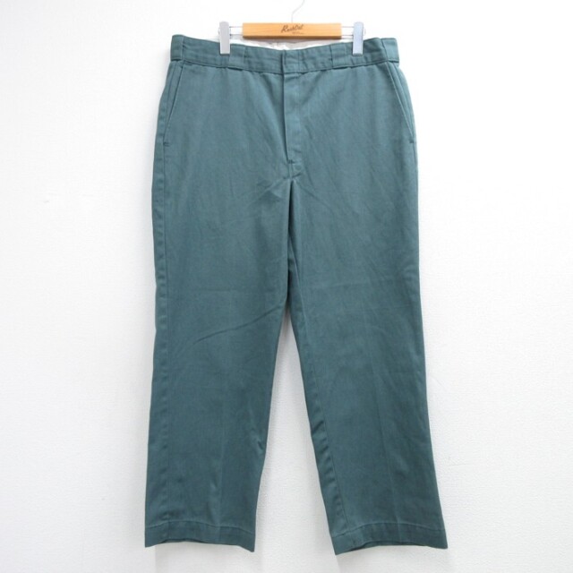 W36★古着 ディッキーズ Dickies パンツ メンズ 90年代 90s タロン コットン グリーン 26aug19