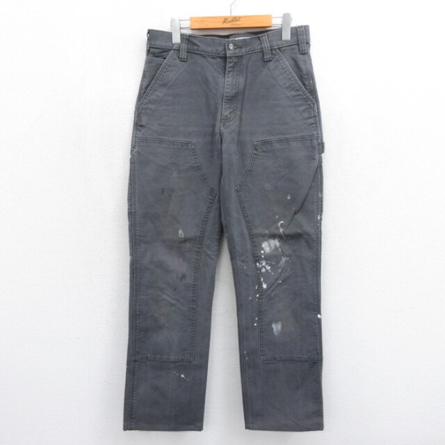 W32★古着 カーハート Carhartt パンツ メンズ ダック地 ダブルニー ペインター リラックスフィット グレー【spe】 26aug24