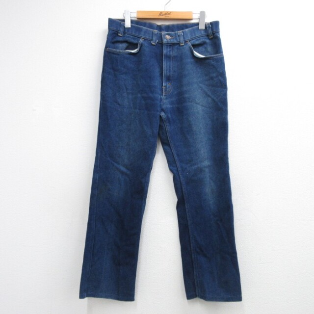 W34★古着 Levi's リーバイス 547 パンツ メンズ 00年代 00s ヒゲ ストレッチ ブーツカット ネイビー【spe】 26aug27