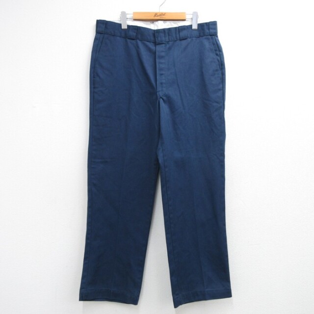 W36★古着 ディッキーズ Dickies パンツ メンズ 80年代 80s ワーク USA製 ネイビー【spe】 26aug27