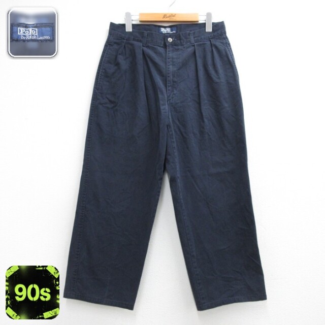 ラルフローレン 90s チノパンツ ネイビー 実寸W32 | 古着