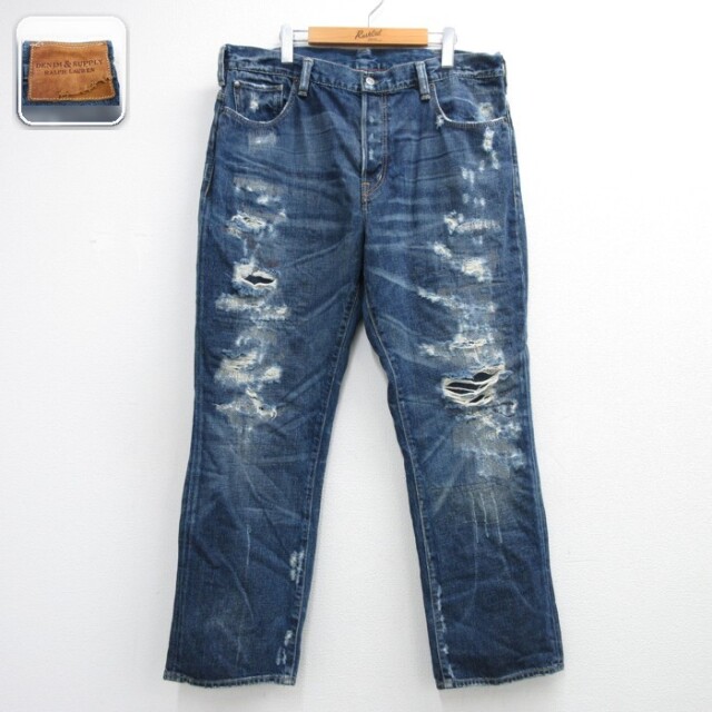 ラルフローレン W38デニムパンツ ネイビー 実寸W38 | 古着