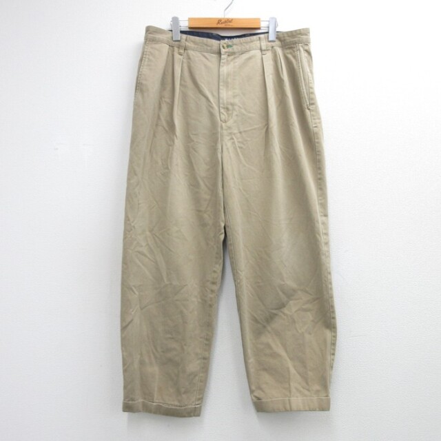 トミーヒルフィガー 90s ツータックチノパンツ ベージュ 実寸W38 | 古着