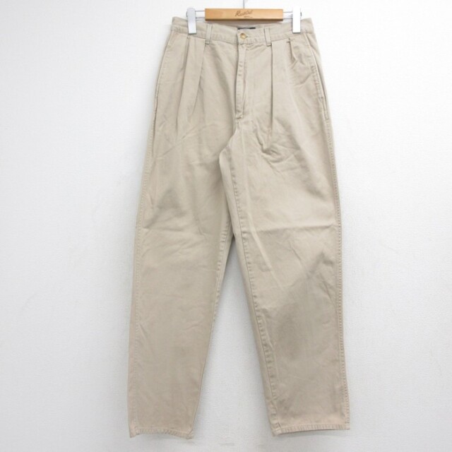 W30★古着 ラルフローレン Ralph Lauren ブランド パンツ メンズ 90年代 90s 41 コットン USA製 ベージュ【spe】 26sep01
