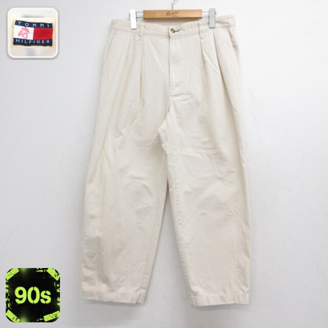 トミーヒルフィガー 90s パンツ ベージュ 実寸W34 | 古着