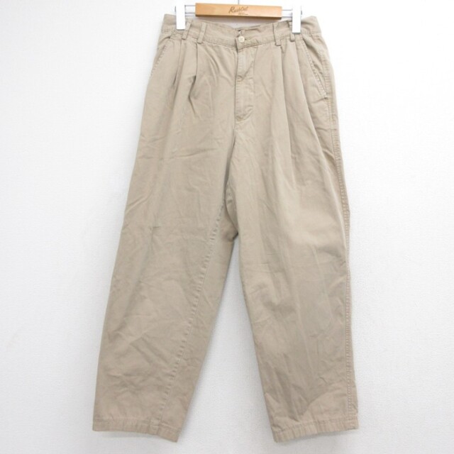 ギャップ GAP パンツ メンズ 90s ツータック コットン ベージュ 実寸W30 | 古着