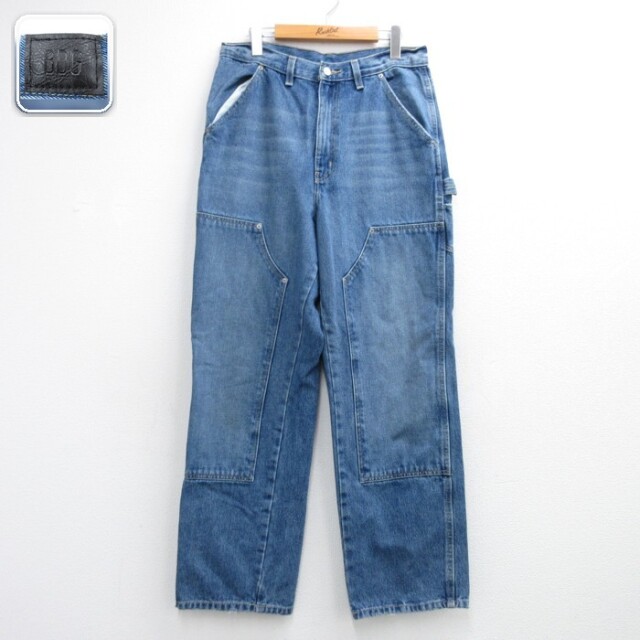 実寸W31 パンツ ヒゲペインター ダブルニー ネイビー | 古着