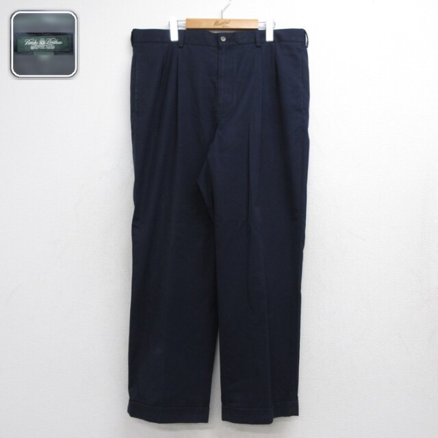 ブルックスブラザーズ パンツ ツータック ネイビー 実寸W38 | 古着