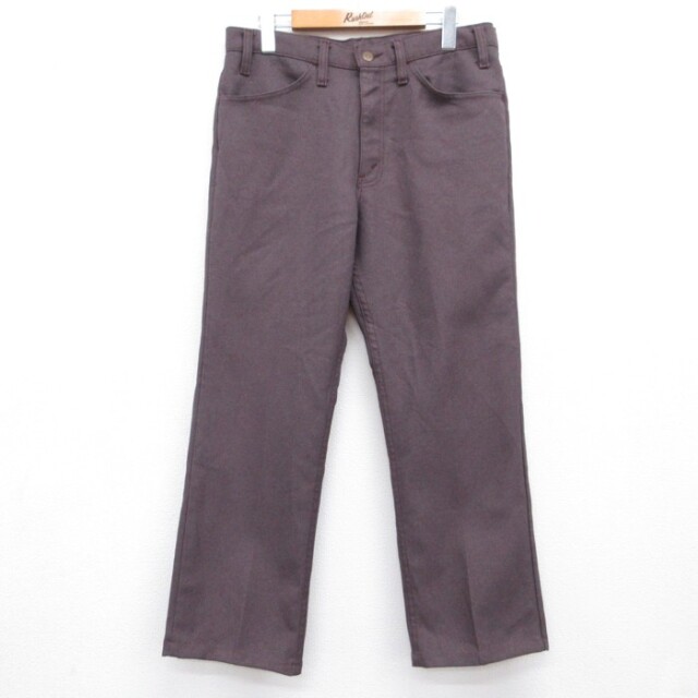 W33★古着 Levi's リーバイス 517 メンズ 80年代 80s フレア ブーツカット ポリエステル USA製 バーガンディ【spe】 26sep10