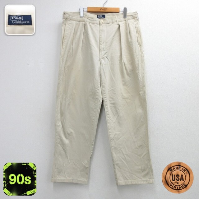 ラルフローレン 90s パンツ ベージュ 実寸W36 | 古着