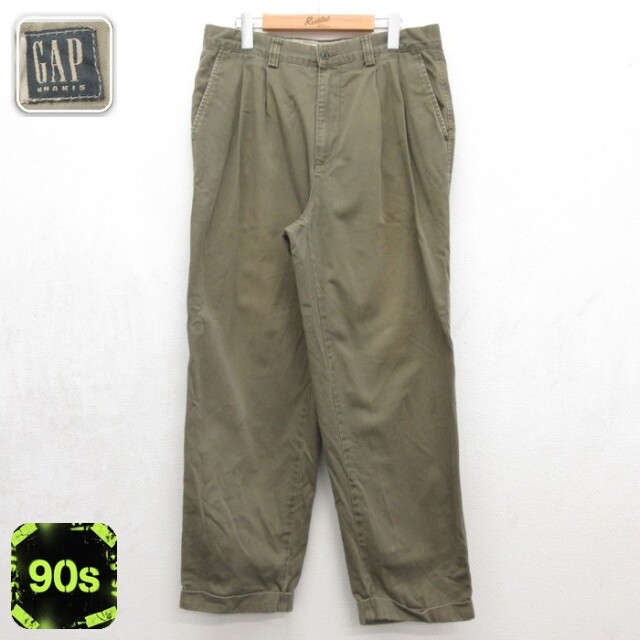 ギャップ 00s チノパンツ リラックスフィット カーキ 実寸W34 | 古着