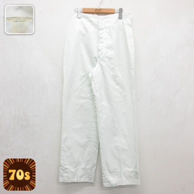 パンツ ワイド ホワイト 実寸W30 | 古着