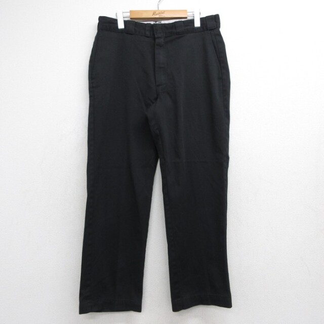 W34★古着 ディッキーズ Dickies パンツ メンズ 80年代 80s チビタグ USA製 ブラック【spe】 26sep16