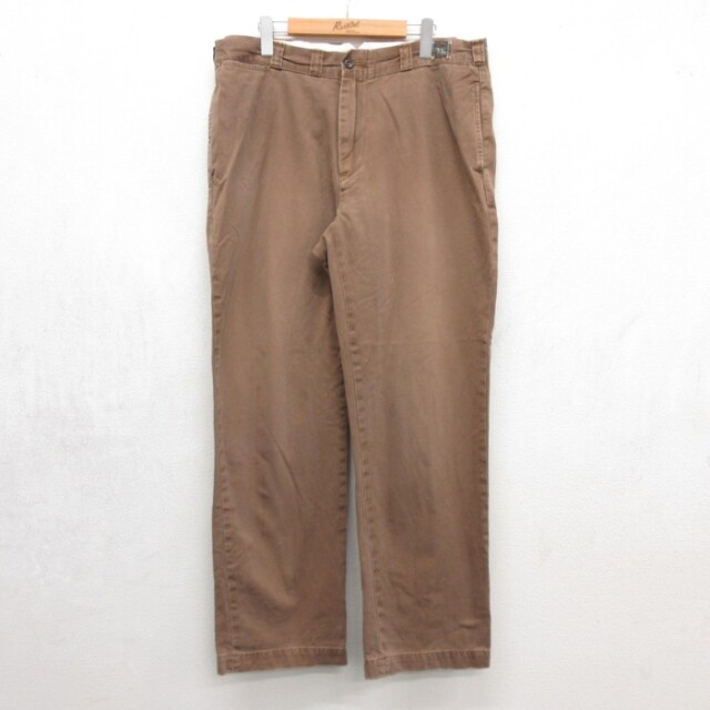 W36★古着 ラルフローレン Ralph Lauren ブランド パンツ メンズ 90年代 90s チノパン フラップポケット コットン ブラウン【spe】 26sep16