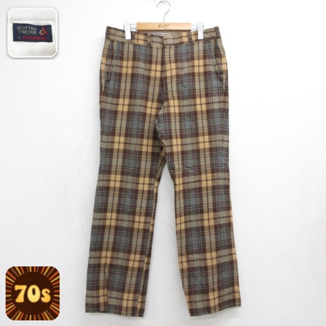 CORBIN 70s パンツ タロン チェック メンズW34相当 | 古着