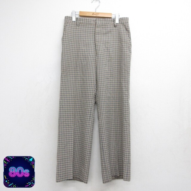 パンツ 80s タロン ベージュチェック メンズW32相当 | 古着