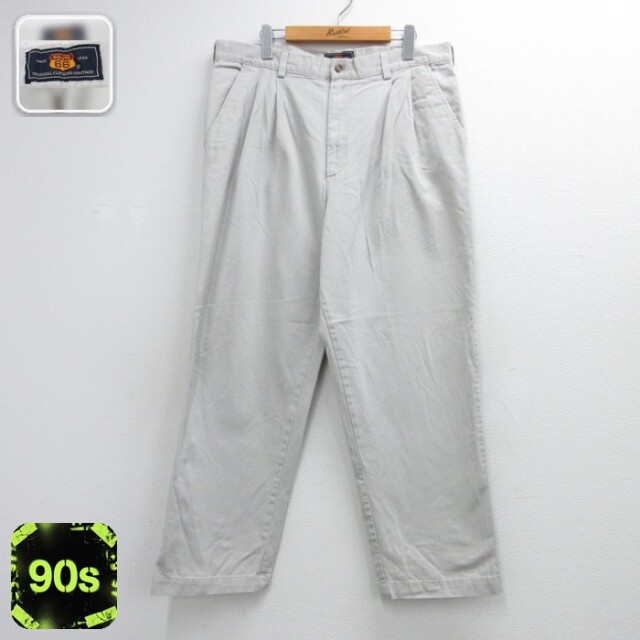 Route 66 00s ツータックチノパン グレー 実寸W36 | 古着